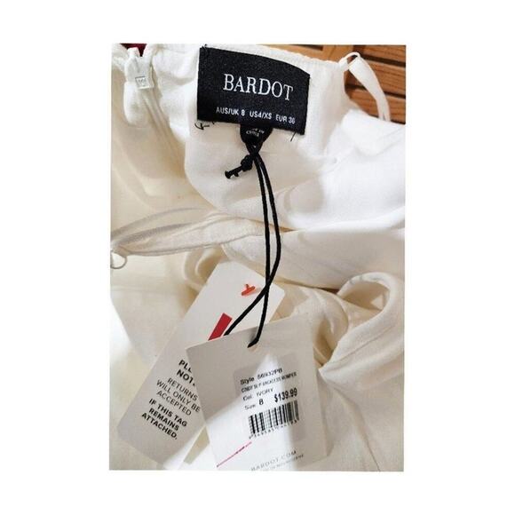 Nwtg Bardot Cindy Slip Backless Romper in Ivory Size Xs - Picture 5 of 8